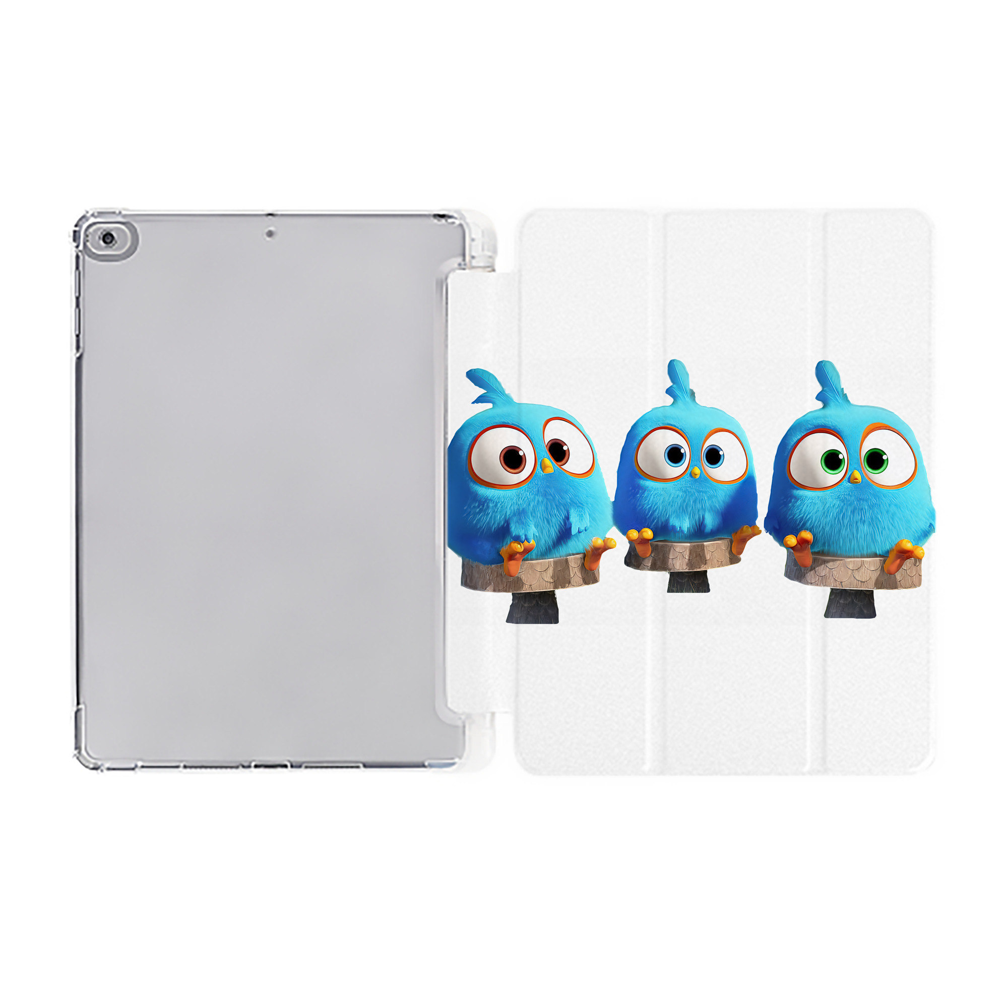 （画像用） Angry Birds アングリーバード IPad ケース ペン収納付き 三つ折りスタンド PUレザー×シリコン 対応機種9.5/10.5/10.9インチ